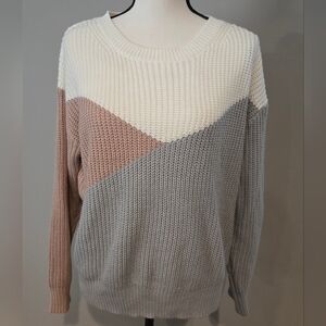 Lnwot Shein XL sweater. Cute and soft. White,pink, & gray.